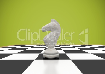 3D Chess piece against green background