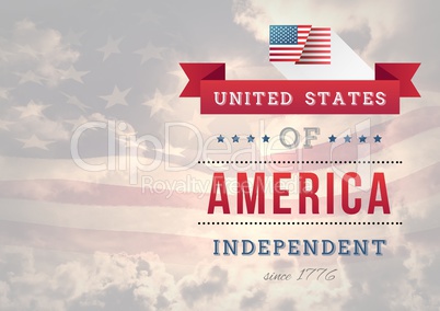 IComposite image for the independence day against american flag