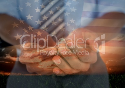 Hands cupped for independence day