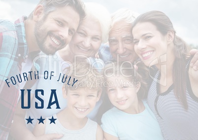 Smiling family for the 4th of july