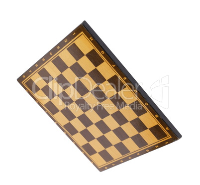 wooden empty chessboard isolated