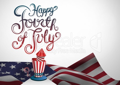 Composite image for the 4th of July with american flag