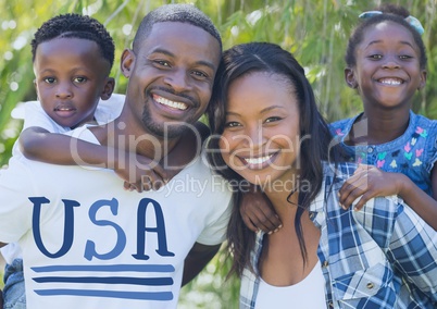 Smiling American family