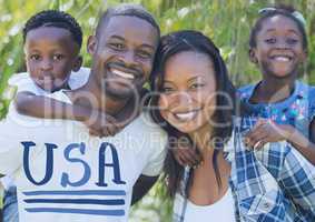 Smiling American family
