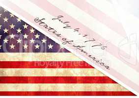 Independence Day declaration with USA flag
