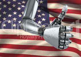 Robot Android hand Thumbs Up American Flag