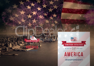Composite image of United State for the independence day