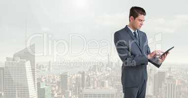 businessman in cityscape