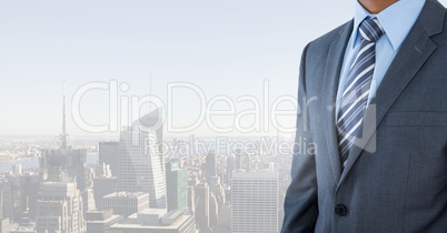 businessman in cityscape