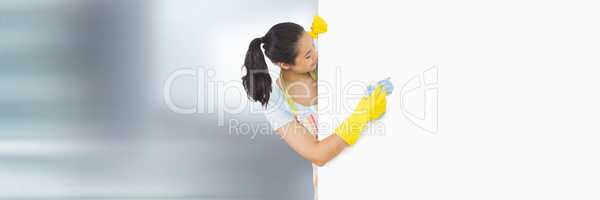 Cleaner with white board and bright background