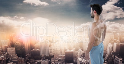 Fit man in cityscape Fit man in cityscape