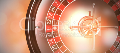 Composite image of overhead view of 3d roulette