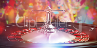 Composite 3d image of group of friends having glass of cocktail in bar