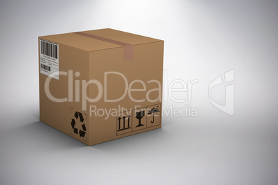 Composite image of 3d image of courier box on