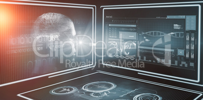 Composite 3d image of different application interface Composite 3d image of different application interface
