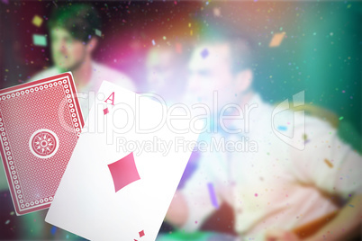 Composite 3d image of ace of diamonds card