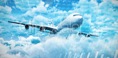 Composite 3d image of graphic airplane