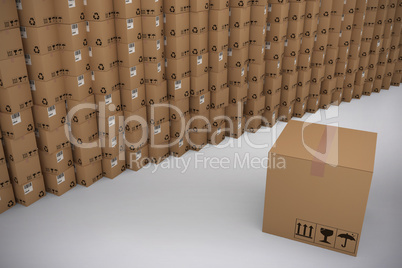 Composite image of packed cardboard box