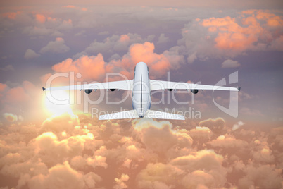 Composite 3d image of graphic airplane