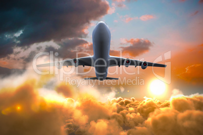 Composite 3d image of graphic airplane