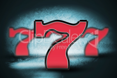 Composite image of digital composite image of 3d number seven