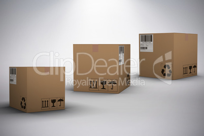 Composite 3d image of digital image of brown parcel