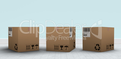 Composite 3d image of digital image of brown parcel