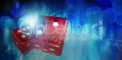 Composite image of digital 3d image of red dice