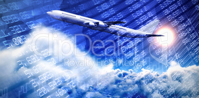 Composite 3d image of graphic airplane