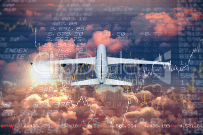 Composite 3d image of graphic airplane