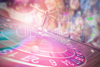 Composite 3d image of pretty girls holding champagne glass