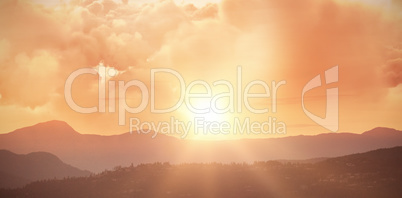 Composite image of scenic view of brown storm cloud