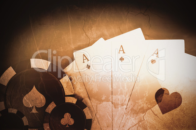 Composite image of vector 3d image of black casino token with spades symbol
