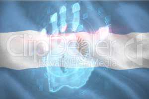 Composite 3d image of digital security hand  scan