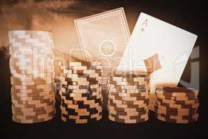 Composite image of graphic 3d image of gambling chips