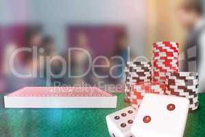 Composite image of 3d image of dice