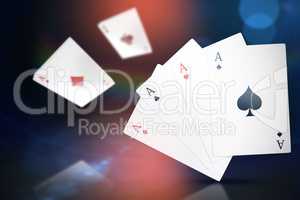 Composite 3d image of digital image playing cards