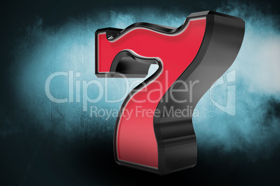 Composite image of 3d image of red number seven