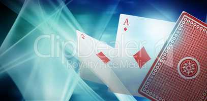 Composite image of ace of diamonds 3d card