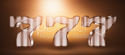 Composite image of digital image of 3d numbers seven