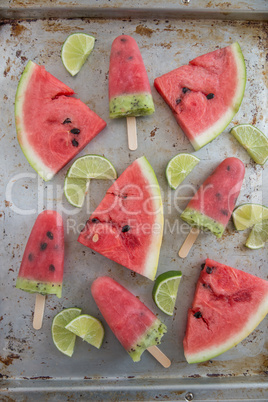 Wassermelonen Eis am Stiel