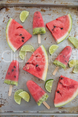 Wassermelonen Eis am Stiel