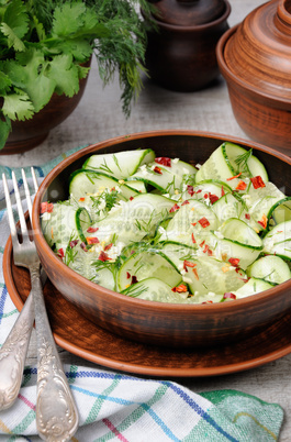Cucumber spicy salad