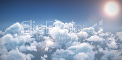 Idyllic view of bright sun over cloudscape during sunny day