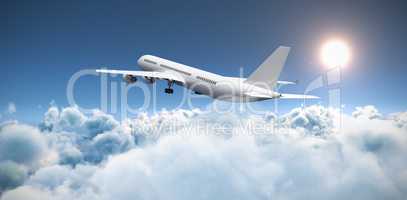 Composite 3d image of graphic airplane