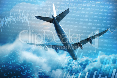 Composite 3d image of graphic airplane