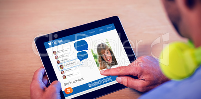 Composite 3d image of interface of chat application