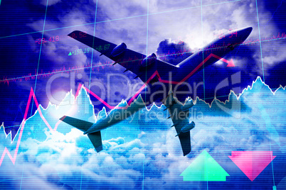 Composite 3d image of airplane