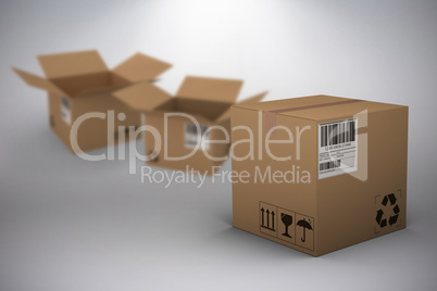 Composite image of 3d image of cardboad box