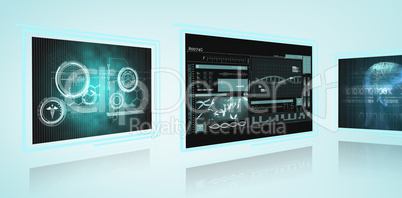 Composite 3d image of composite image of different application interface